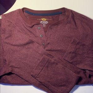 Club Room Comfy Thermal Button Up Top